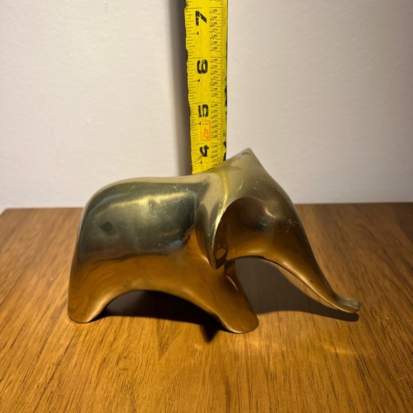 Brass very heavy elephant figurine, vintage with patina mid-century, modern - Picture 8 of 8